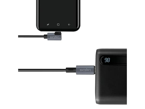 LogiLink CU0182, 1 m, USB C, USB C, USB 2.0, 0,48 Gbit/s, Svart, Silver
