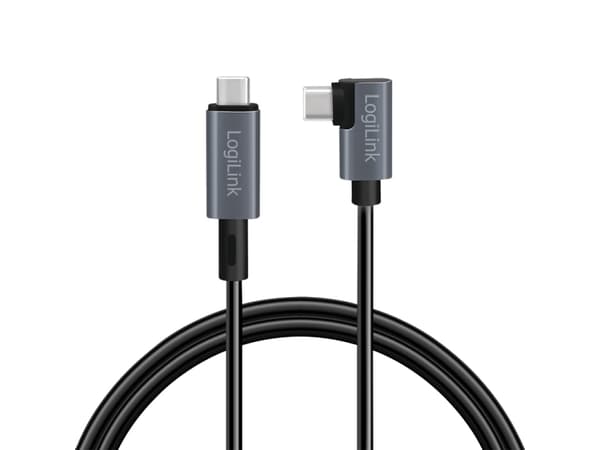 LogiLink CU0182, 1 m, USB C, USB C, USB 2.0, 0,48 Gbit/s, Svart, Silver