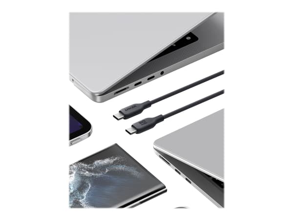 Anker 543 - USB-kabel - 24 pin USB-C (hane) till 24 pin USB-C (hane) - USB 2.0 - 1.8 m - USB-strömförsörjning (100W) - svart