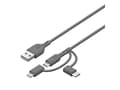 Miniatyrbild 5 av 5: GP Batteries CY1N, 1 m, USB A, USB C/Micro-USB B/Lightning, 0,48 Gbit/s, Grå