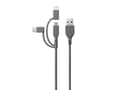 Miniatyrbild 1 av 5: GP Batteries CY1N, 1 m, USB A, USB C/Micro-USB B/Lightning, 0,48 Gbit/s, Grå
