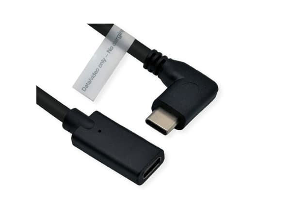 ROLINE 11.04.5496-10, 2 m, USB Type-C, USB Type-C, urosliitin, naarasliitin, kulmikas liitin