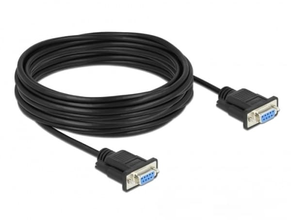 Delock - Seriell kabel - DB-9 (hunn) til DB-9 (hunn) - 10 m - tommelskruer, gullglimtkontakter - svart