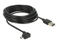 Miniatyrbild 3 av 5: Delock Easy - USB-kabel - USB (hane) vändbar till mikro-USB typ B (hane) vänster-/högervinklad, vändbar - USB 2.0 - 5 m - svart