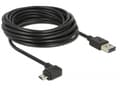 Miniatyrbild 4 av 5: Delock Easy - USB-kabel - USB (hane) vändbar till mikro-USB typ B (hane) vänster-/högervinklad, vändbar - USB 2.0 - 5 m - svart