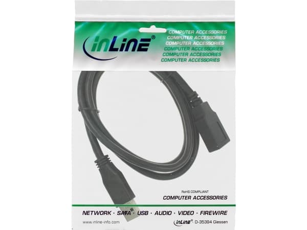 InLine B-35610, 1 m, USB A, USB A, USB 3.2 Gen 1 (3.1 Gen 1), 5 Gbit/s, Svart