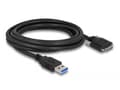 Miniatyrbild 3 av 3: Delock - USB-kabel - USB typ A (hane) till Micro-USB Type B (hane) - USB 3.0 - 3 m - tumskruvar - svart