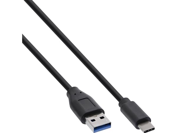 InLine B-35711, 1 m, USB A, USB C, USB 3.2 Gen 2 (3.1 Gen 2), 10 Gbit/s, Sort