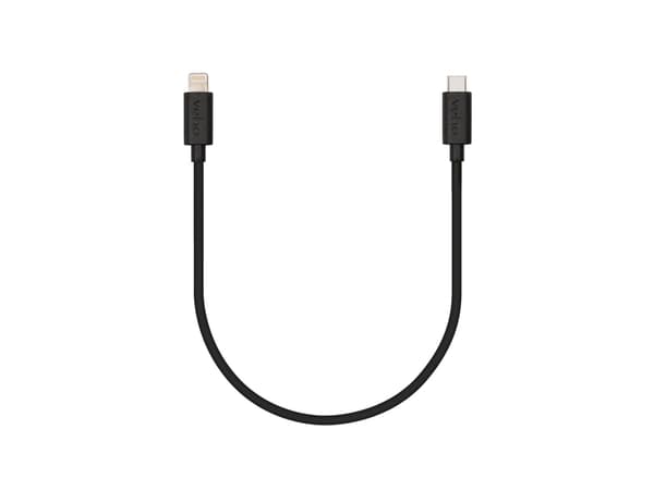 Veho VCL-004-MFI-C-20CM, 0,2 m, Lightning, USB C, Hankjønn, Hankjønn, Sort
