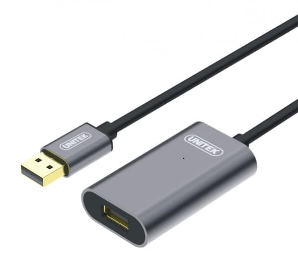 UNITEK Y-275, 30 m, USB A, USB A, USB 2.0, Grå