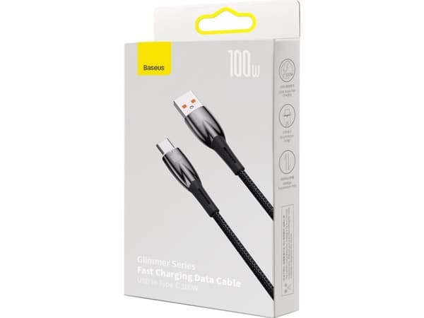 Baseus USB-kaapeli Baseus Glimmer USB-C-kaapeli, 100W, 2m (musta)
