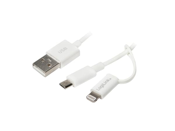 LogiLink CU0118, 1 m, Micro-USB A, USB A, Vit