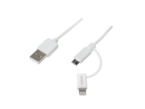 LogiLink CU0118, 1 m, Micro-USB A, USB A, Vit
