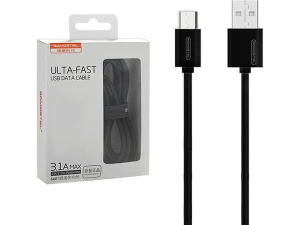 Somostel USB-A - microUSB-kabel 1,2 m Svart (27230)