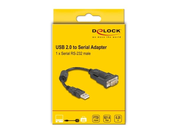 Delock - Seriell adapter - USB - RS-232 - svart