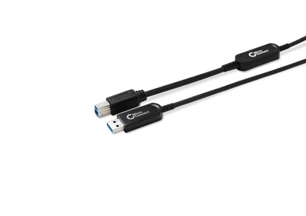 MicroConnect Premium - USB-kabel - USB typ A (hane) till USB Type B (hane) - USB 3.2 Gen 2 - 15 m - Active Optical Cable (AOC) - svart