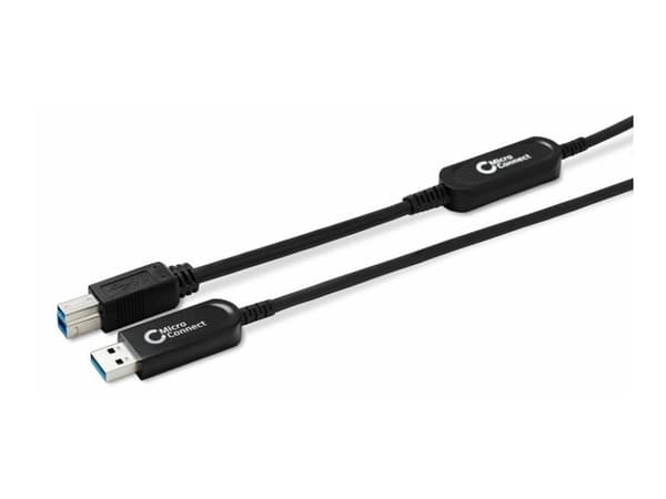 MicroConnect Premium - USB-kabel - USB typ A (hane) till USB Type B (hane) - USB 3.2 Gen 2 - 15 m - Active Optical Cable (AOC) - svart