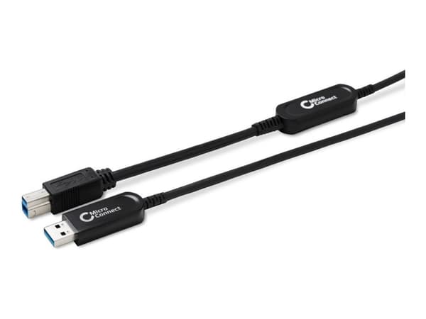 MicroConnect Premium - USB-kabel - USB typ A (hane) till USB Type B (hane) - USB 3.2 Gen 2 - 15 m - Active Optical Cable (AOC) - svart