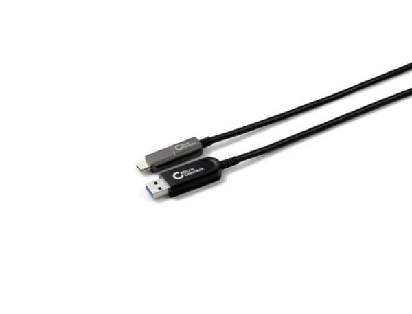 MicroConnect Premium - USB-kabel - 24 pin USB-C (hane) till USB typ A (hane) - USB 3.2 Gen 2 - 30 m - Active Optical Cable (AOC) - svart
