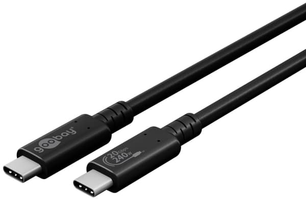 Goobay 61718, 2 m, USB C, USB C, USB4 Gen 2x2, Sort