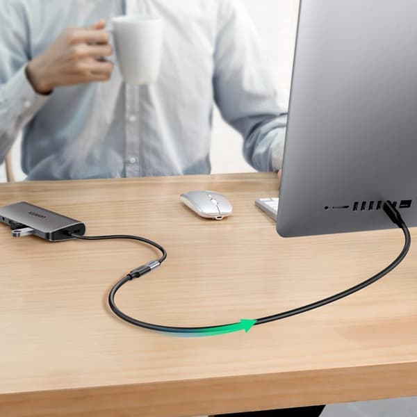 Ugreen Förlängning Kabel USB-C Hane Till USB-C Hona 100W 1m - Svart