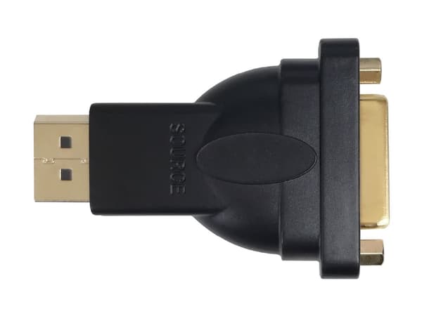DELTACO - Video adapter - DisplayPort (hann) til 24+5 pin combined DVI (Single-Link) (hunn) - DisplayPort 1.2 - aktiv, støtte for 1920 x 1080 ved 60