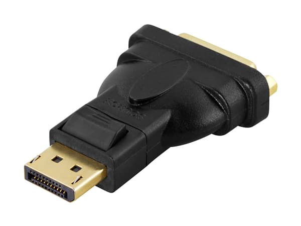 DELTACO - Video adapter - DisplayPort (hann) til 24+5 pin combined DVI (Single-Link) (hunn) - DisplayPort 1.2 - aktiv, støtte for 1920 x 1080 ved 60