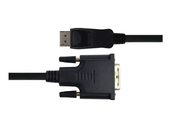 DELTACO - Adapterkabel - DisplayPort (hane) till DVI-D (hane) - 1 m - aktiv, stöd för 1920 x 1080 vid 60 Hz - svart