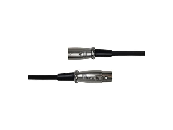 DELTACO - Mikrofonkabel - XLR3 hann til XLR3 hunn - 1 m - dobbeltisolert - svart