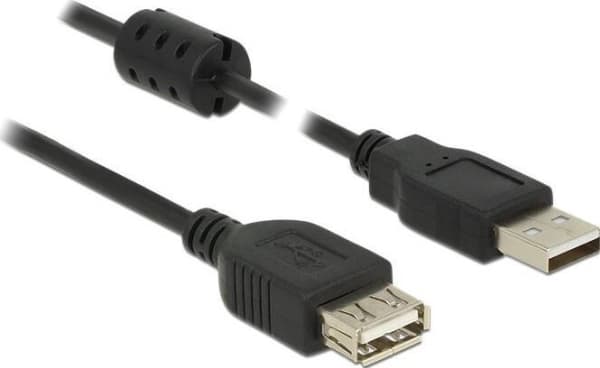 DeLOCK 3m, 2xUSB 2.0-A, 3 m, USB A, USB A, USB 2.0, Hane/Hona, Svart