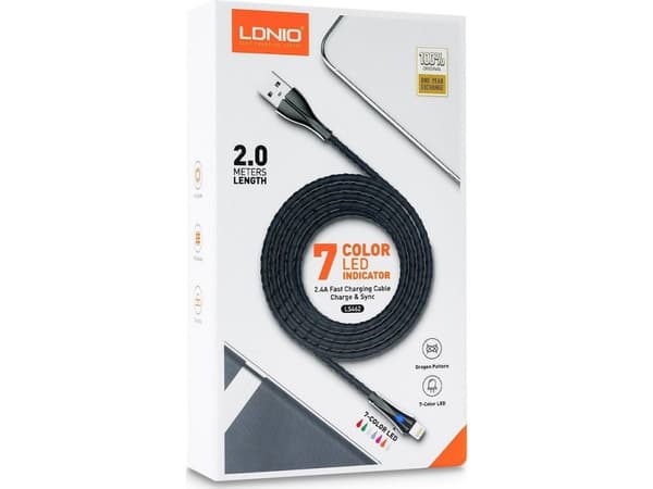 LDNIO USB-A - microUSB-kabel 2 m grå (5903031036121)