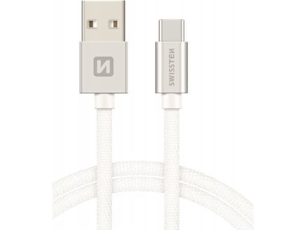 Swissten 71521203, 1,2 m, USB A, USB C, 480 Mbit/s, Valkoinen