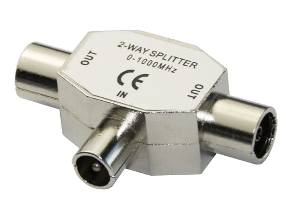 DELTACO - Linjedelare för radio - 2-way, fully shielded - silver