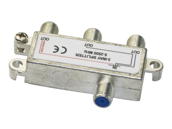 3-way splitter, F-connectors, 1 DC pass, ClassA