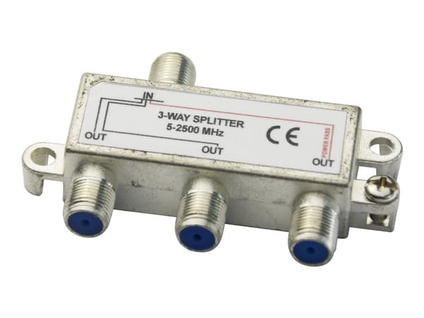 3-way splitter, F-connectors, 1 DC pass, ClassA