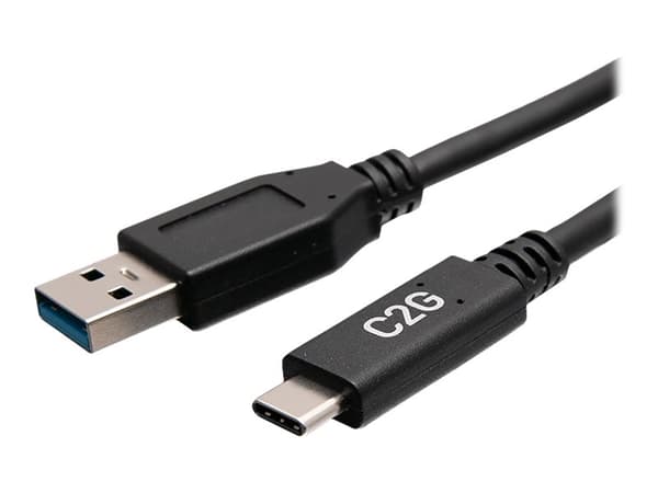 C2G 6in USB-C to USB-A SuperSpeed USB 5Gbps Cable M/M - USB-kabel - USB-type A (hann) til 24 pin USB-C (hann) - USB 3.2 Gen 1 - 30 V - 3 A - 15 cm -