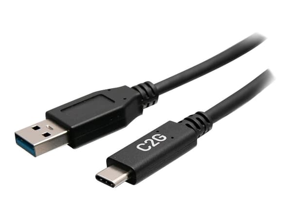 C2G 6in USB-C to USB-A SuperSpeed USB 5Gbps Cable M/M - USB-kabel - USB-type A (hann) til 24 pin USB-C (hann) - USB 3.2 Gen 1 - 30 V - 3 A - 15 cm -
