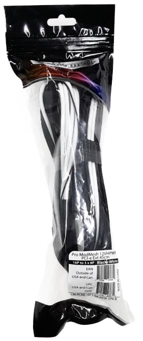 Cablemod CM-PCAB-16P3-N45KKW-5PK-R, 0,45 m, PCI-E (16-pin), 3 x 8-pin, Hankjønn, Hankjønn, Rett