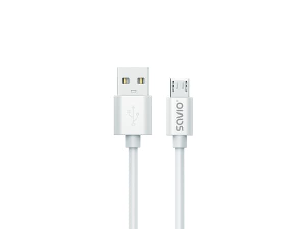 USB-kaapeli 3 m USB 2.0, USB A - Micro USB Valkoinen SAVIO CL-167