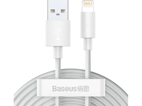 Baseus TZCALZJ-02, Hvit, USB A, Lightning, 1,5 m, Hankjønn, Hankjønn
