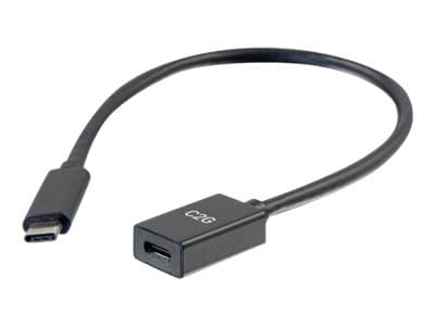 C2G 1ft USB-C to C 3.1 (Gen 2) Male to Female Extension Cable (10Gbps) - USB-forlengelseskabel - 24 pin USB-C (hann) til 24 pin USB-C (hunn) - USB 3.