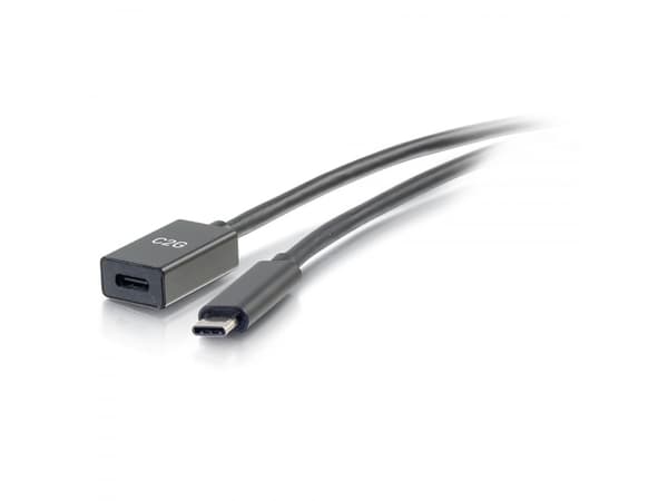 C2G 3ft USB-C to C 3.1 (Gen 2) Male to Female Extension Cable (10Gbps) - USB-forlengelseskabel - 24 pin USB-C (hann) til 24 pin USB-C (hunn) - USB 3.