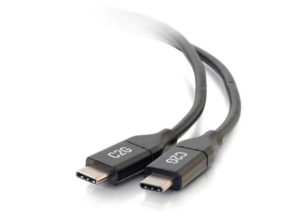 C2G 3m (10ft) USB C-kaapeli - USB 2.0 (5A) - M/M USB Type C-kaapeli - Musta - USB-kaapeli - USB-C (han) til USB-C (han) - USB 2.0 - 5 A - 3 m - lajit