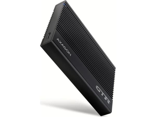 AXAGON EE25-GTR USB-C 3.2 Gen 2 - SATA 6G, 2,5" ekstern harddiskkabinett, ribbet - svart
