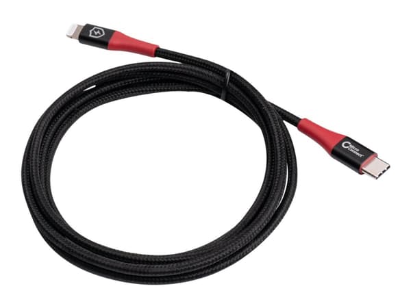 MicroConnect - Lightning-kaapeli - 24-nastainen USB-C-uros Lightning-uros - 1,5 m - kaksoissuojattu - musta, punainen - turvallinen lataus, datan est