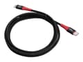 Pikkukuva 1 / 5: MicroConnect - Lightning-kaapeli - 24-nastainen USB-C-uros Lightning-uros - 1,5 m - kaksoissuojattu - musta, punainen - turvallinen lataus, datan est