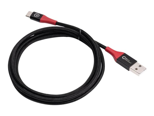 MicroConnect - USB-kabel - USB (hann) til 24 pin USB-C (hann) - 5 V - 3 A - 1.5 m - Safe Charge, Data Blocker - svart, rød