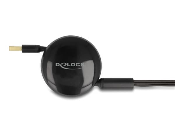 Delock - USB-kabel - USB (hane) till mikro-USB typ B, 24 pin USB-C (hane) - USB 2.0 - 10 V - 3 A - 1.13 m - indragbar, platt, up to 480 Mbps - svart