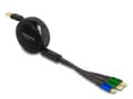 Miniatyrbild 2 av 5: Delock - USB-kabel - USB (hane) till mikro-USB typ B, 24 pin USB-C (hane) - USB 2.0 - 10 V - 3 A - 1.13 m - indragbar, platt, up to 480 Mbps - svart