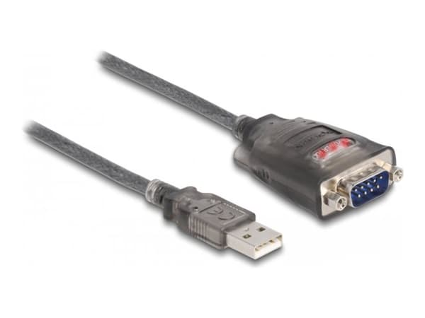 Delock - Nätverksadapter - USB - RS-232 - svart, transparent